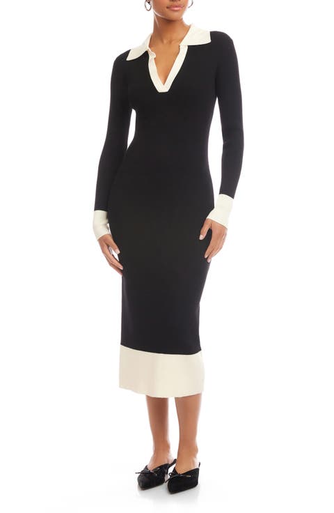 Belle Ribbed Polo Midi Dress