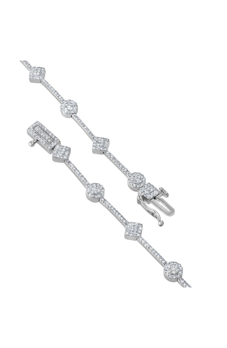 LuvMyJewelry Whimsical 10K Gold Diamond Bracelet - 1 CT, Alternate, color, 10K White Gold