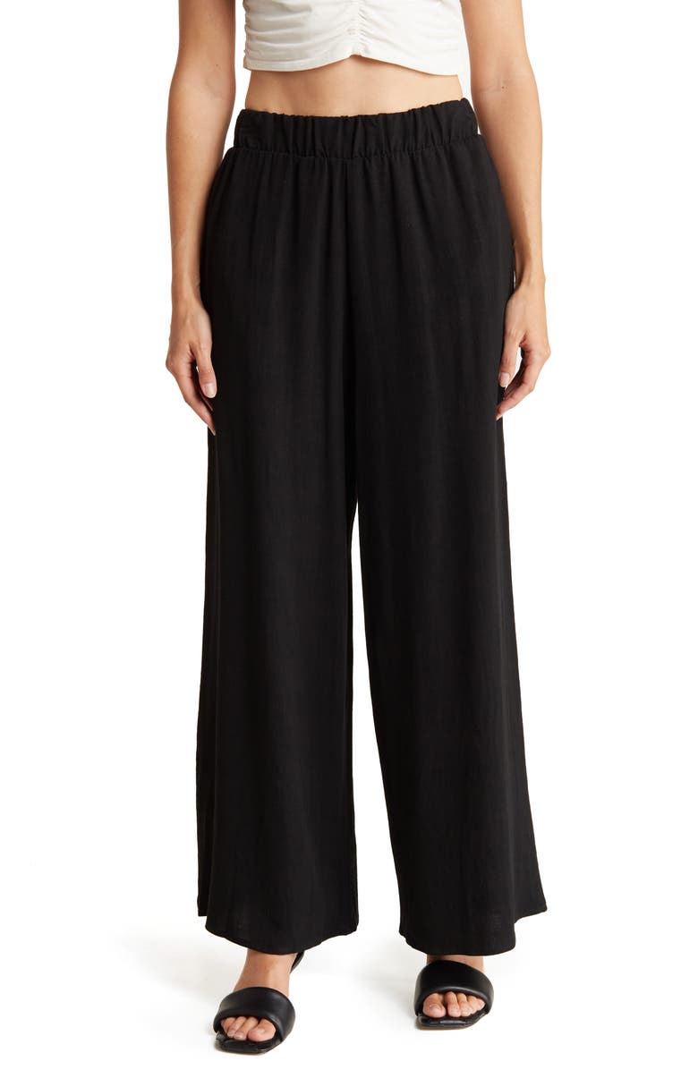 Renee C Wide Leg Linen Blend Pants, Main, color,