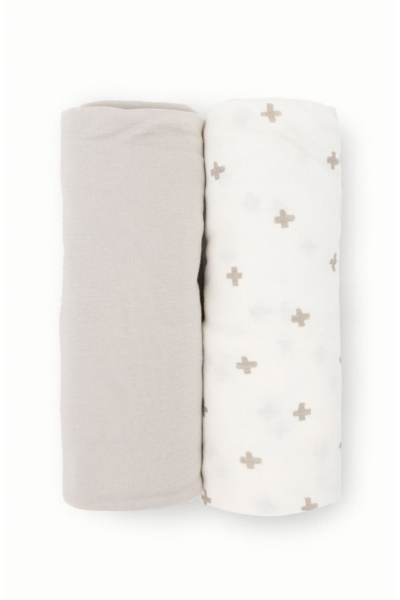 2-Pack Knit Swaddle, Alternate, color, GREY CROSS