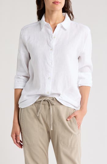 James Perse Linen Button-Up Shirt | Nordstromrack