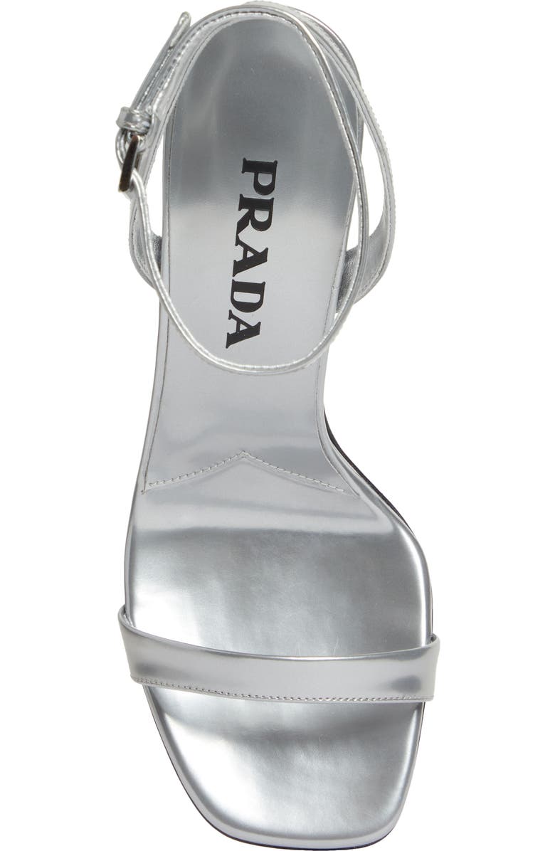 Prada Sandali Ankle Strap Sandal, Alternate, color, Argento