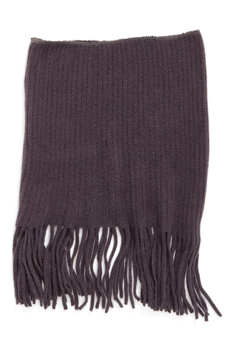 Fringe Infinity Scarf, Alternate, color, CHARCOAL