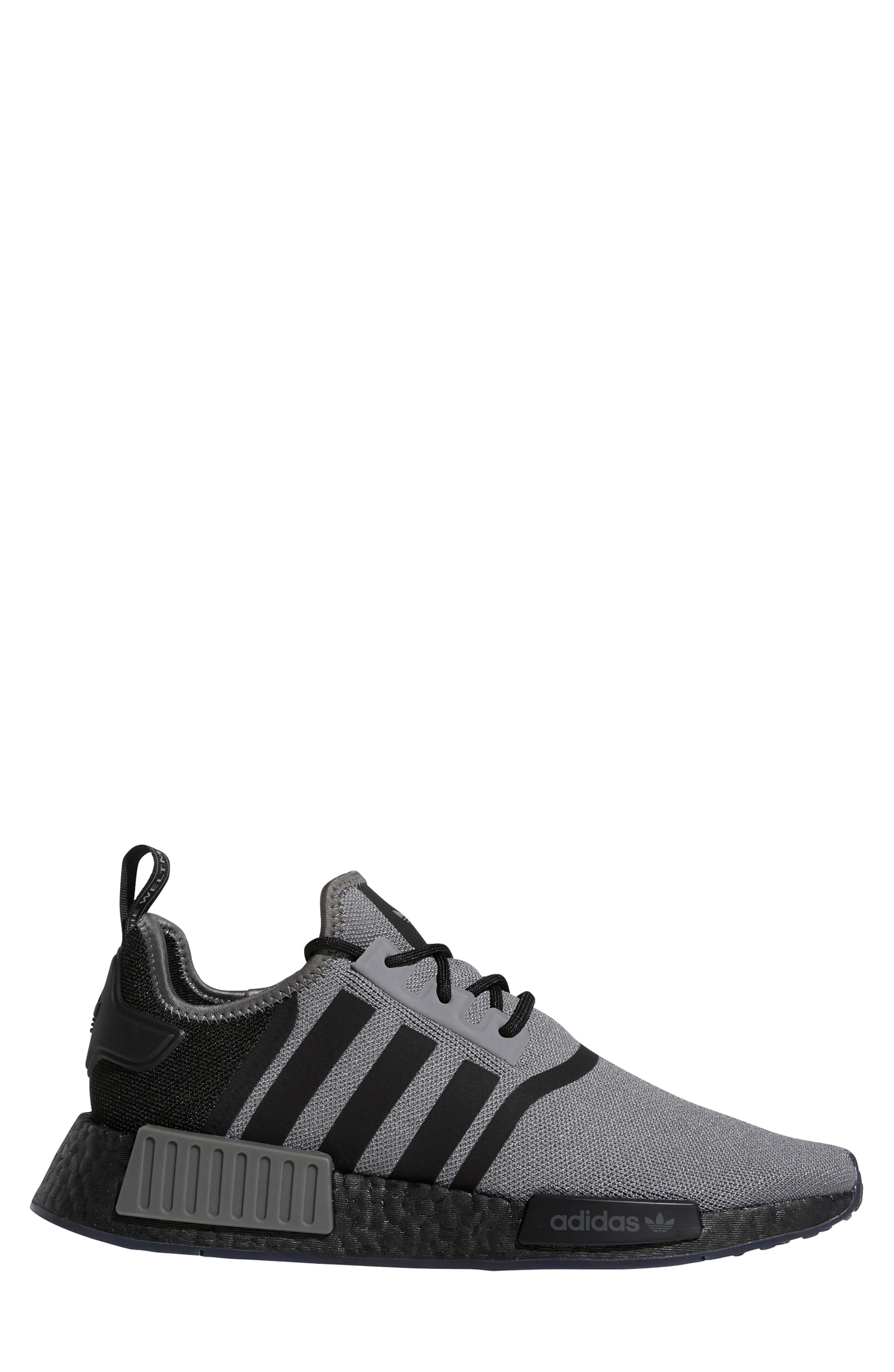 NMD R1 Primeblue Sneaker, Alternate, color, GREY/ BLACK