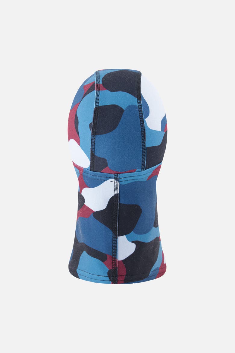 Camoflage Brushed Jersey Reflective Full-Coverage Balaclava, Alternate, color, Blue and Red Camouflage