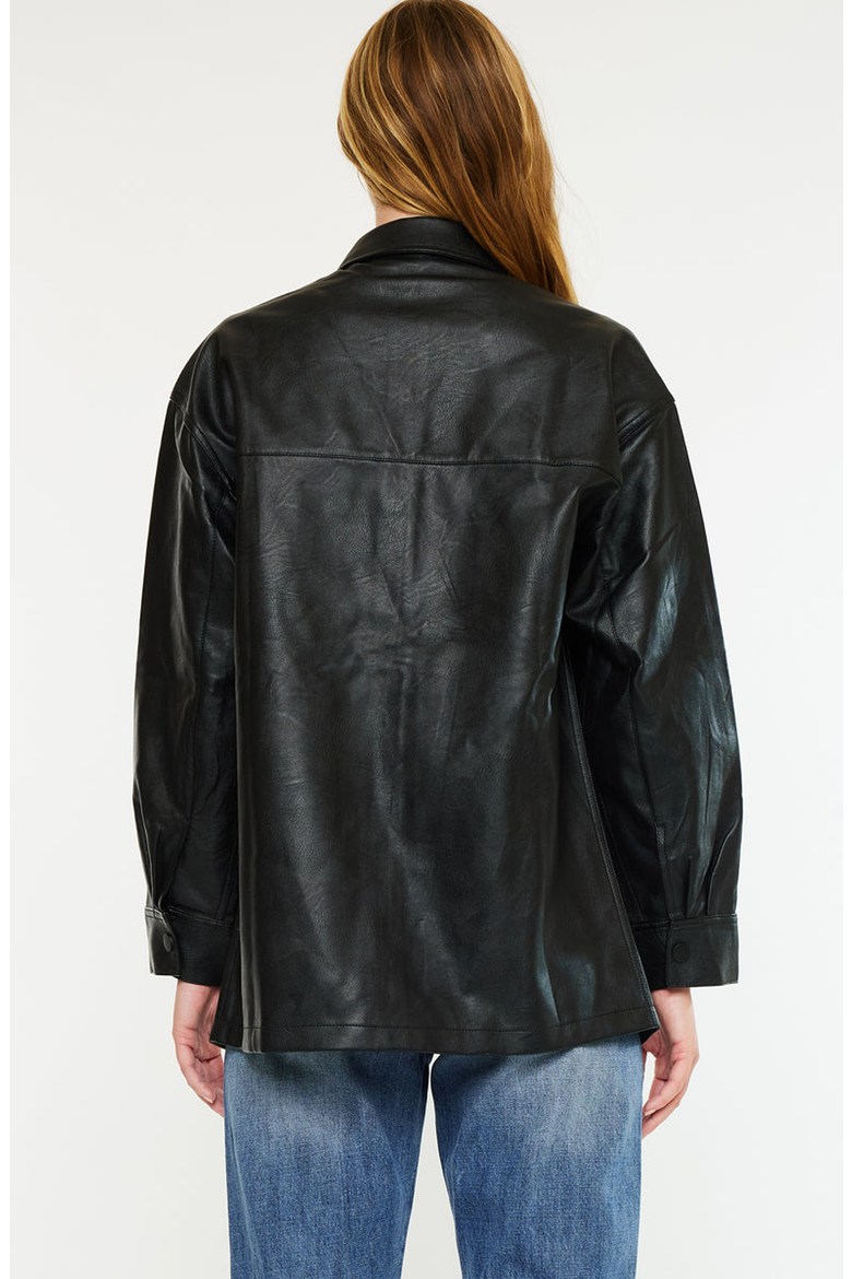 Margo Faux Leather Jacket, Alternate, color, Black