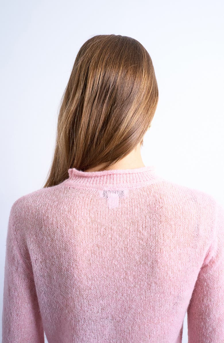 Topshop Roll Neck Sweater, Alternate, color, Light Pink