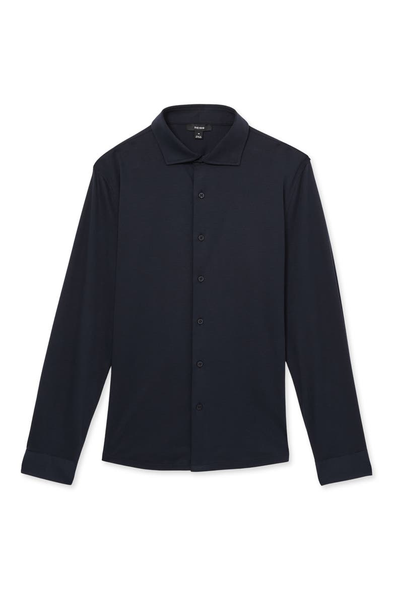 Duke Air-Water Slim Fit Knit Button-Up Shirt, Alternate, color, NAVY