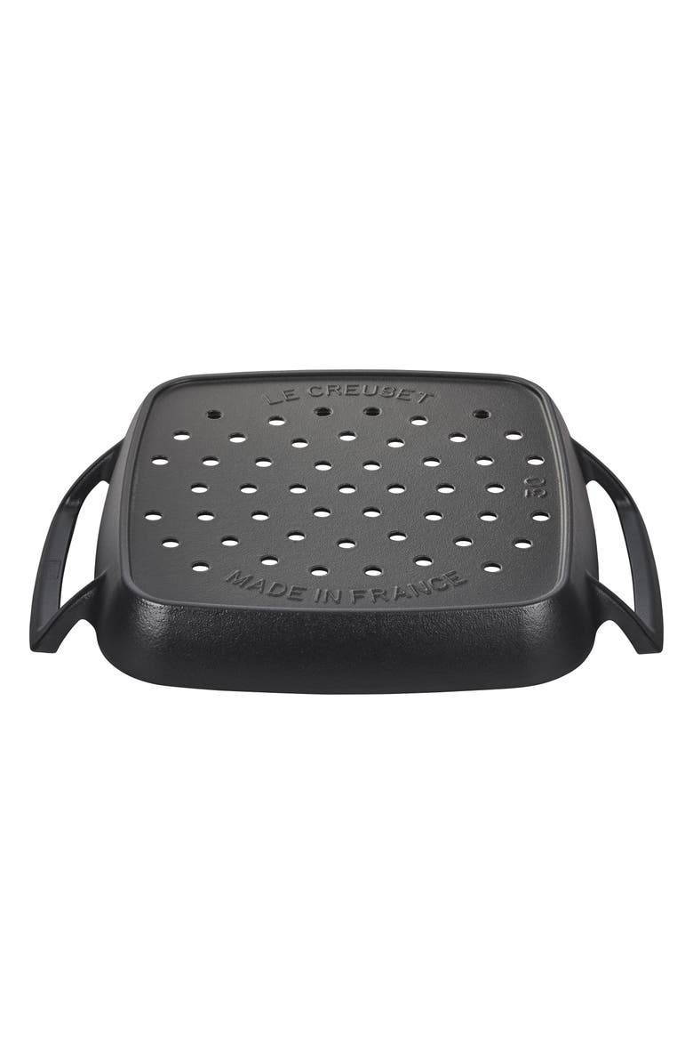 Le Creuset Alpine Cast Iron Square Grill Basket, Alternate, color, Matte Black