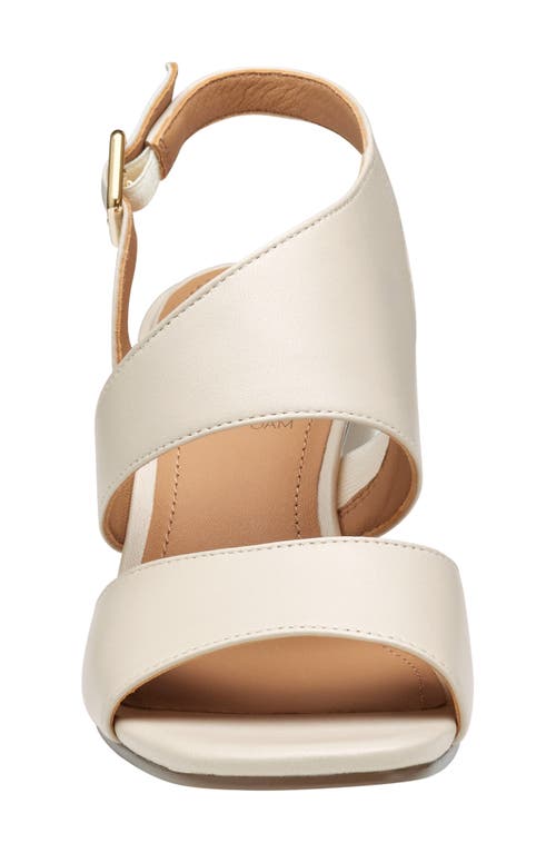Johnston & Murphy Everly Asymmetric Slingback Sandal In Bone Glove Leather