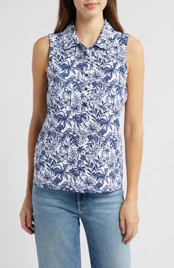 Aubrey Seaport Floral Sleeveless Performance Polo