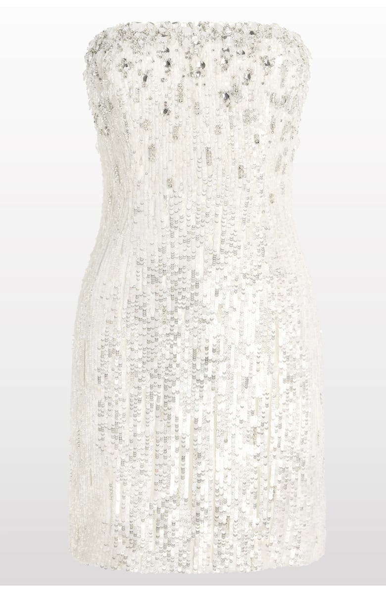 Jenny Packham Josette Sequined Embellished Mini Cocktail Dress, Main, color, Ivory