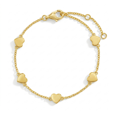 Linked Heart Girls Plated Bracelet