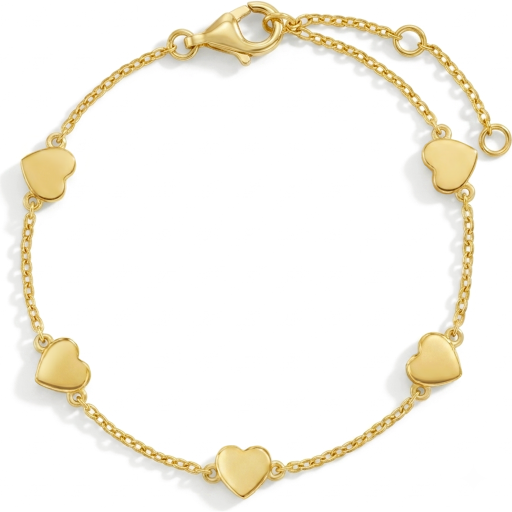 In Season Jewelry Linked Heart Girls Plated Bracelet in Gold at Nordstrom, Size 6