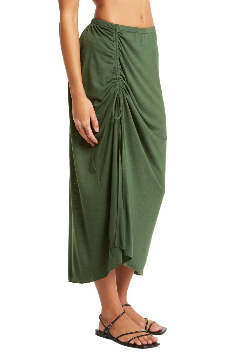 Breezy Basics Drawstring Side Maxi Skirt, Alternate, color, CACTUS