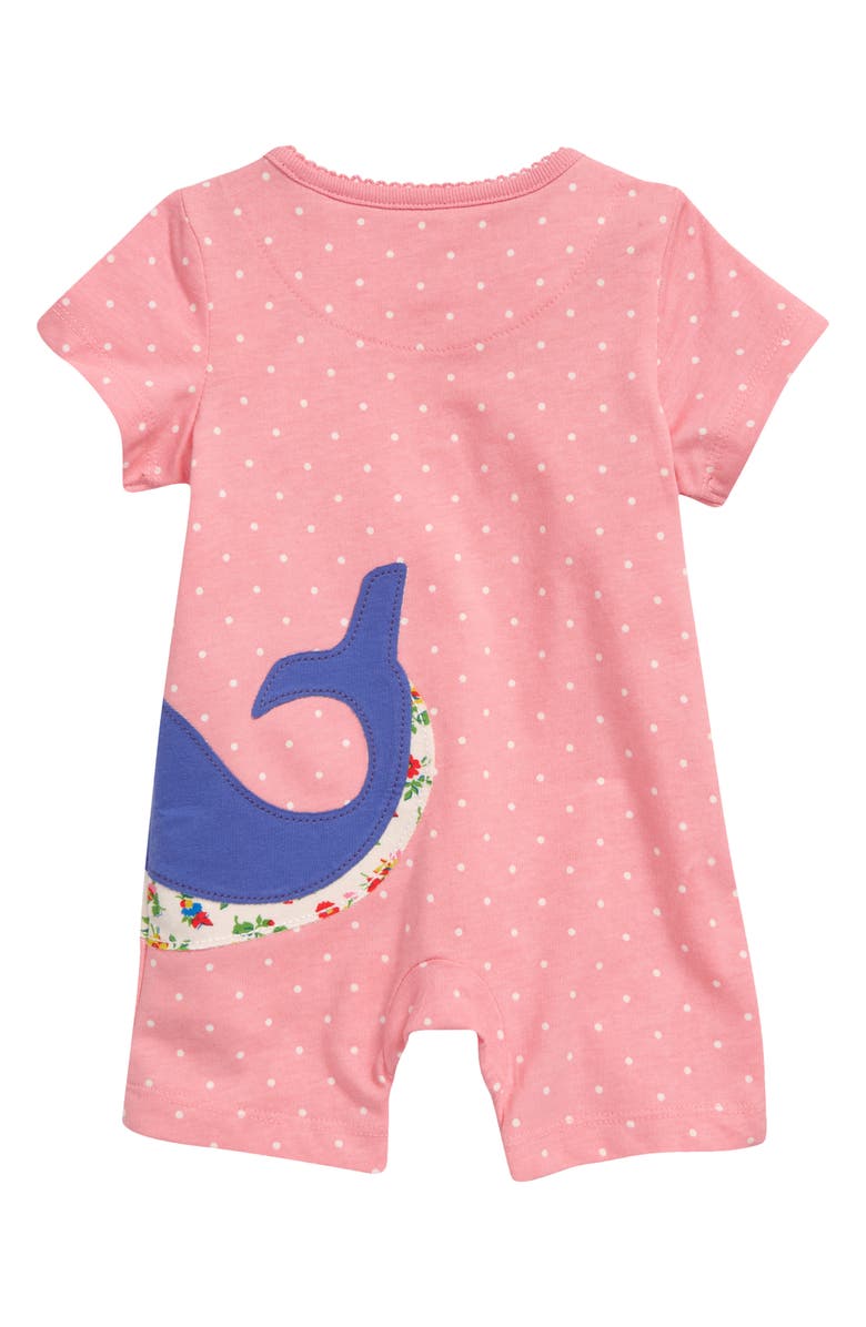 Mini Boden Kids' Whale Appliqué Romper, Alternate, color, 