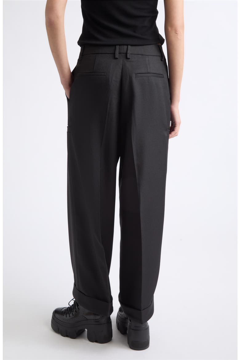 Pointy Tailored Twill Wide Leg Pants, Alternate, color, BLACK