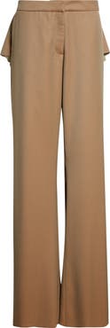 JULIE KEGELS Back Cutout Wool Pants