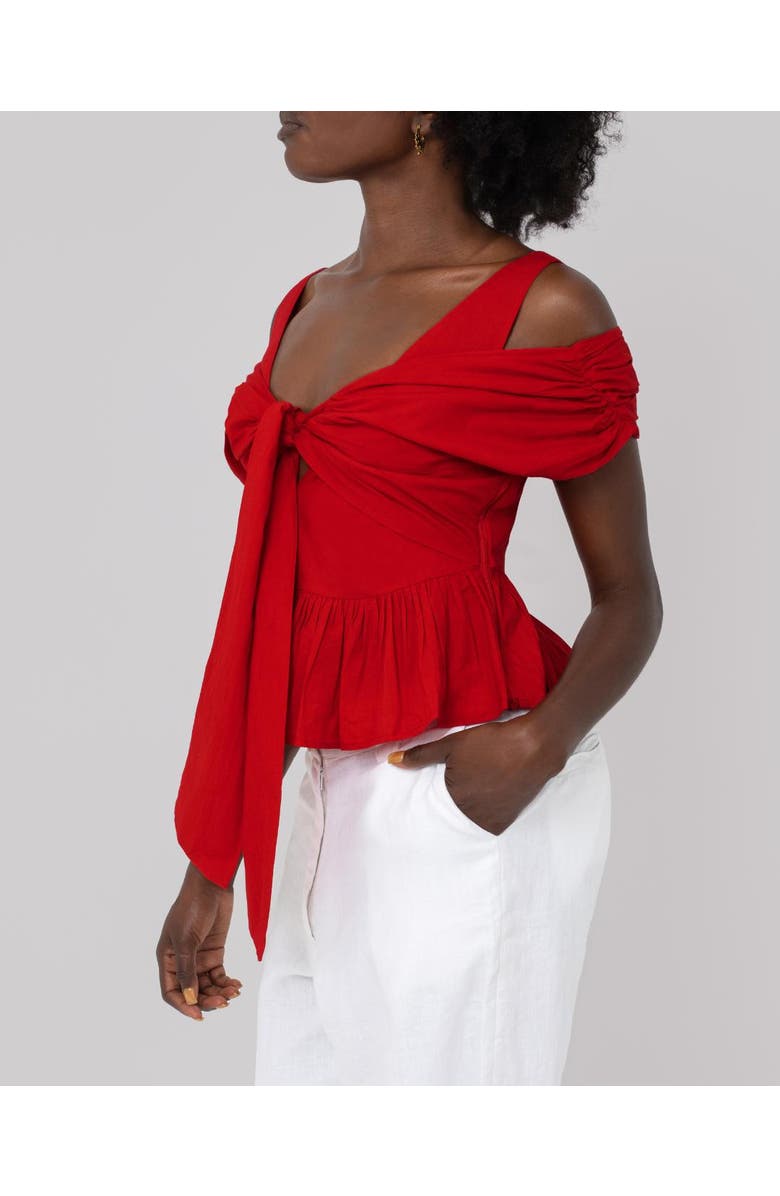 Haveli Usha Poplin Peplum Top, Alternate, color, White