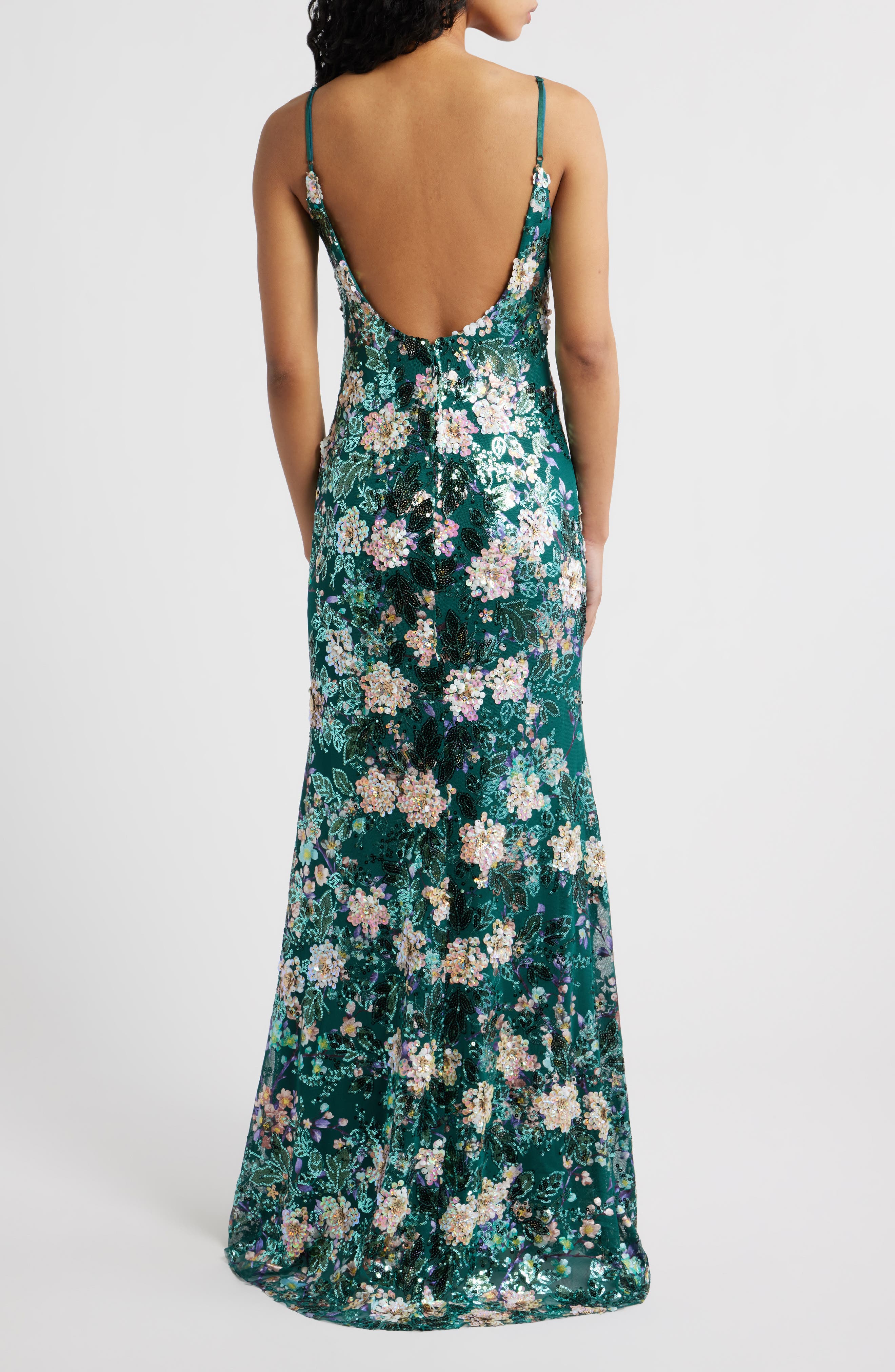 Floral Sequin Gown - image 2