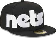 New Era Men's New Era Black Brooklyn Nets Checkerboard UV 59FIFTY Fitted Hat