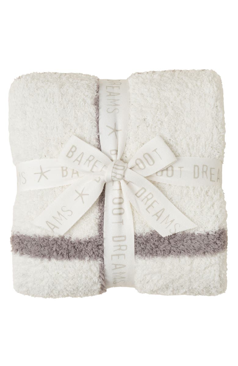 Barefoot Dreams<sup>®</sup> CozyChic<sup>®</sup> Windowpane Check Stroller Blanket, Alternate, color, Cream/ Beach Rock