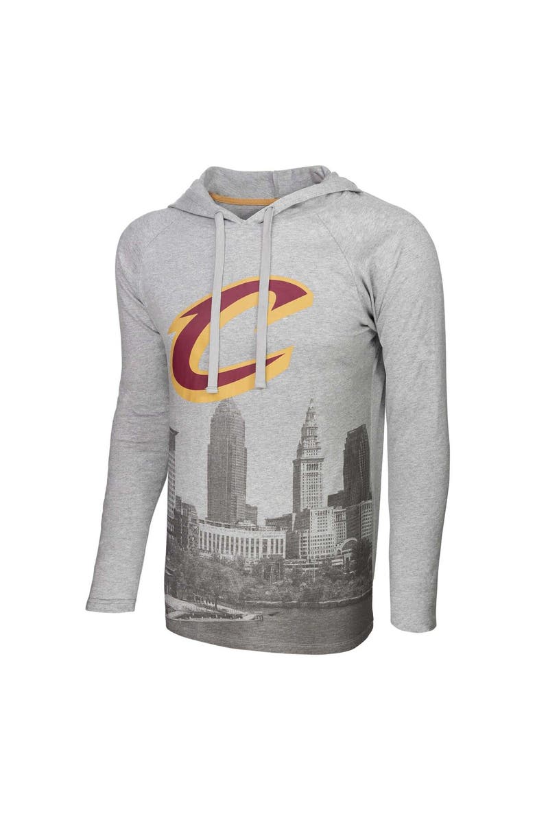 Stadium Essentials Men's Stadium Essentials Heather Gray Cleveland Cavaliers Atrium Raglan Long Sleeve Hoodie T-Shirt, Alternate, color, 