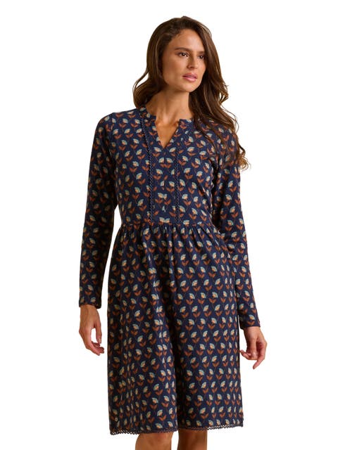 Rowan Long Sleeve V-Neck Midi Dress