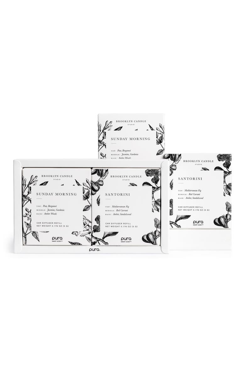 x Brooklyn Candle Studio 4-Pack Car Fragrance Refill $80 Value, Main, color, BLACK