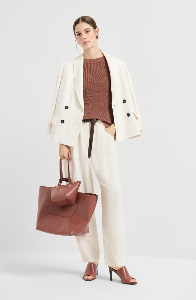 Brunello Cucinelli Sparkling net sweater, Alternate, color, Red