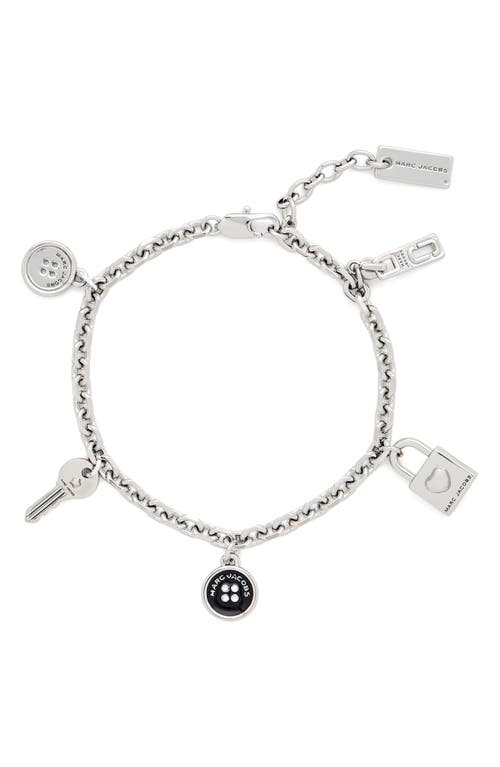 Marc Jacobs Button Charm Silver-plated Bracelet In Metallic