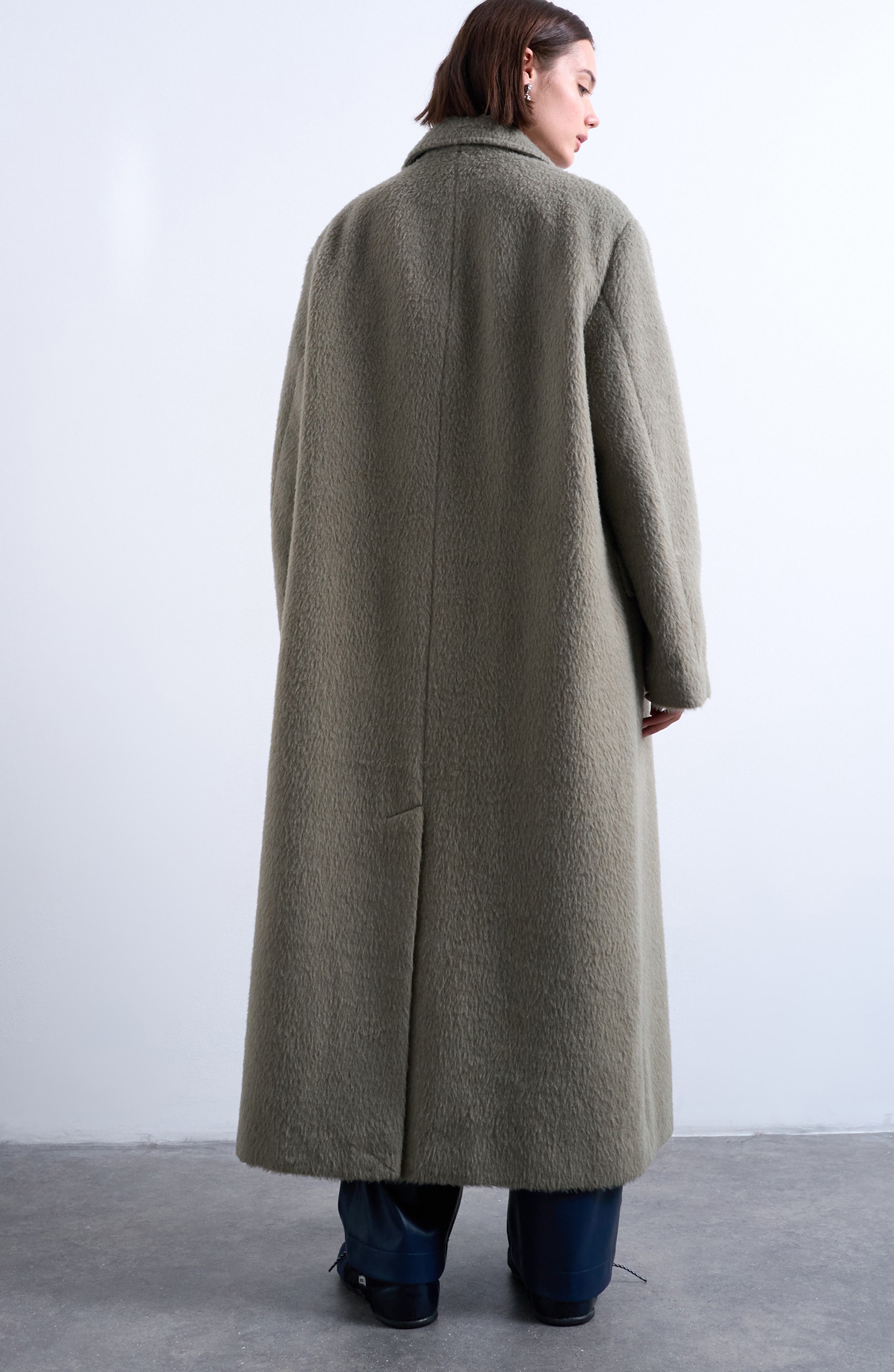 Longline Brushed Coat - image 2