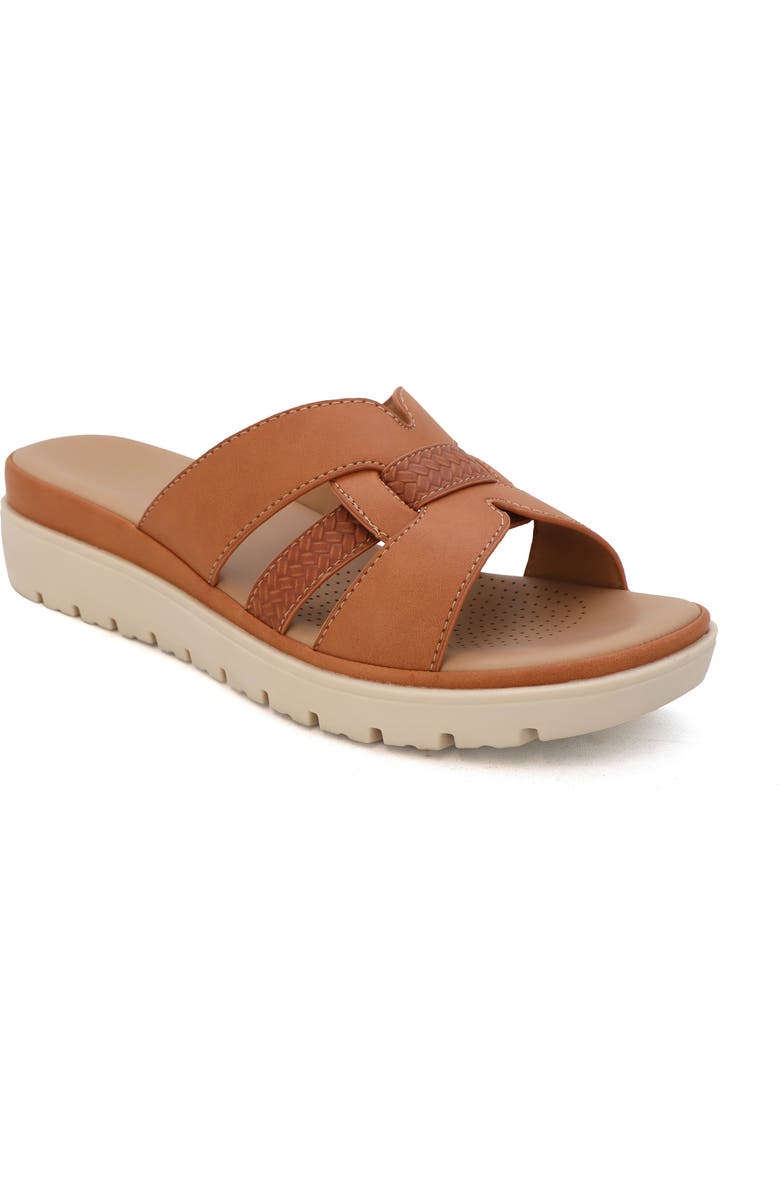 COMODA DESIGNS Tunsa Wedge Slide Sandal, Main, color, Rust