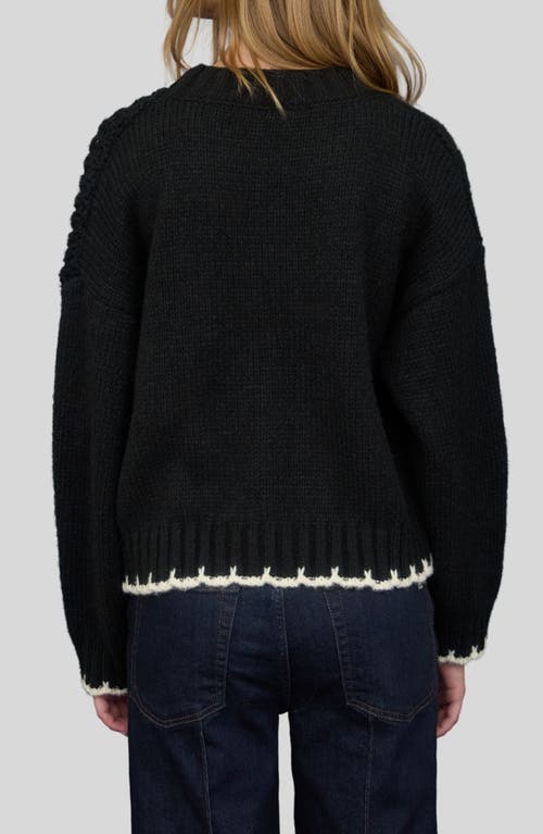 Blu Pepper Mixed Cable Knit Sweater In Black