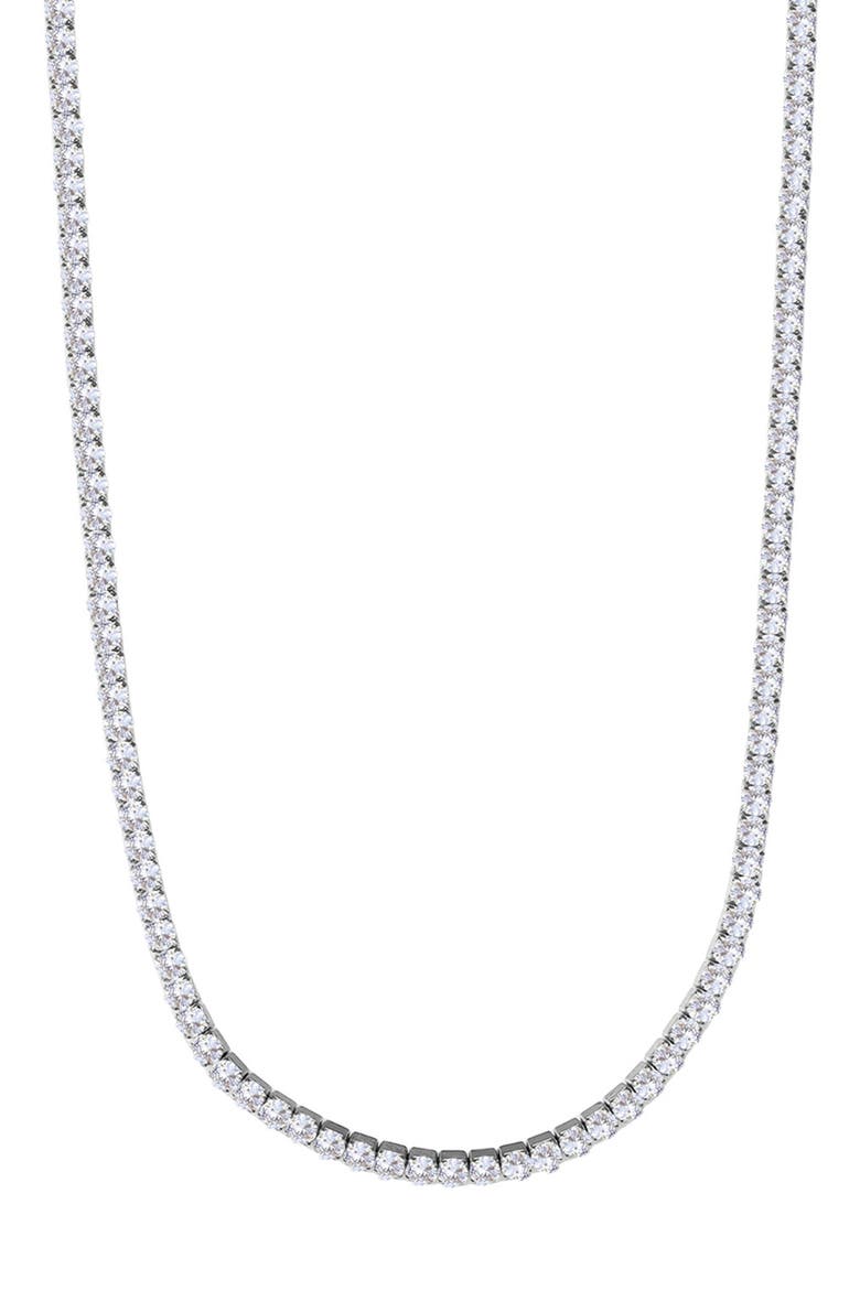 Crystal Tennis Necklace, Main, color, SILVER