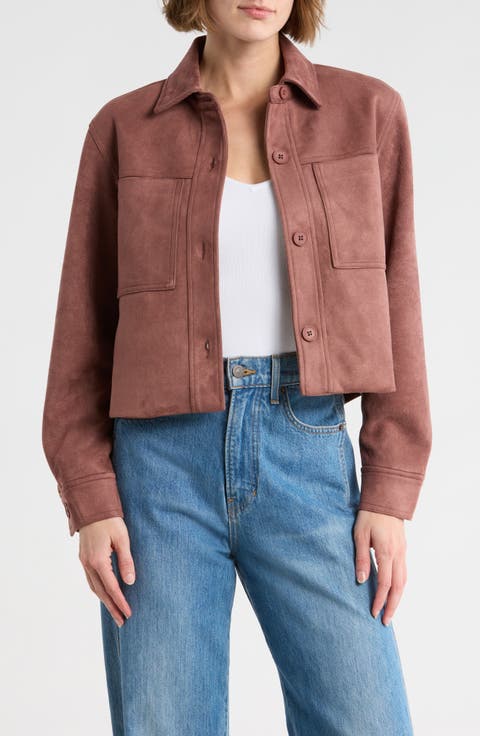 Crop Faux Suede Jacket