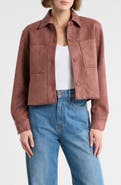 T Tahari Crop Faux Suede Jacket