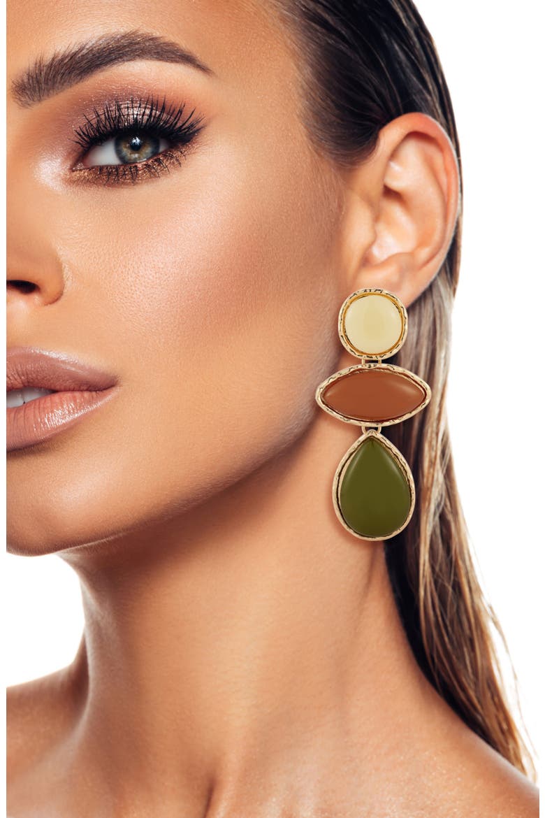 Faux Stone Drop Earrings, Alternate, color, GOLD