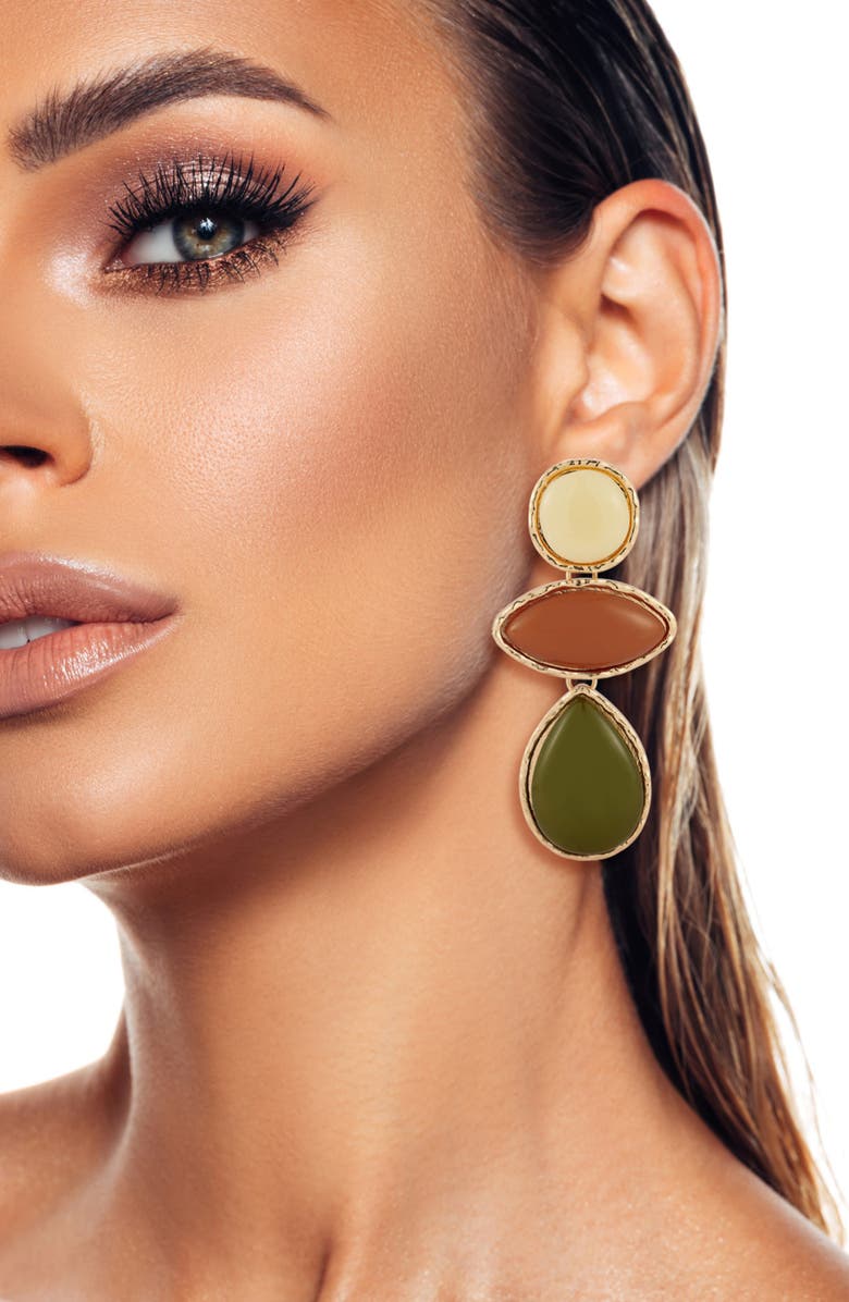 SPHERA MILANO Faux Stone Drop Earrings, Alternate, color, Gold