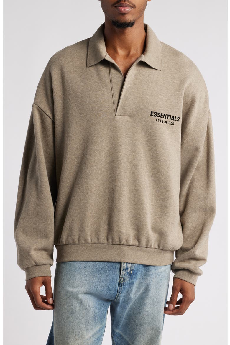 Johnny Collar Fleece Sweatshirt, Main, color, HEATHER GRAY