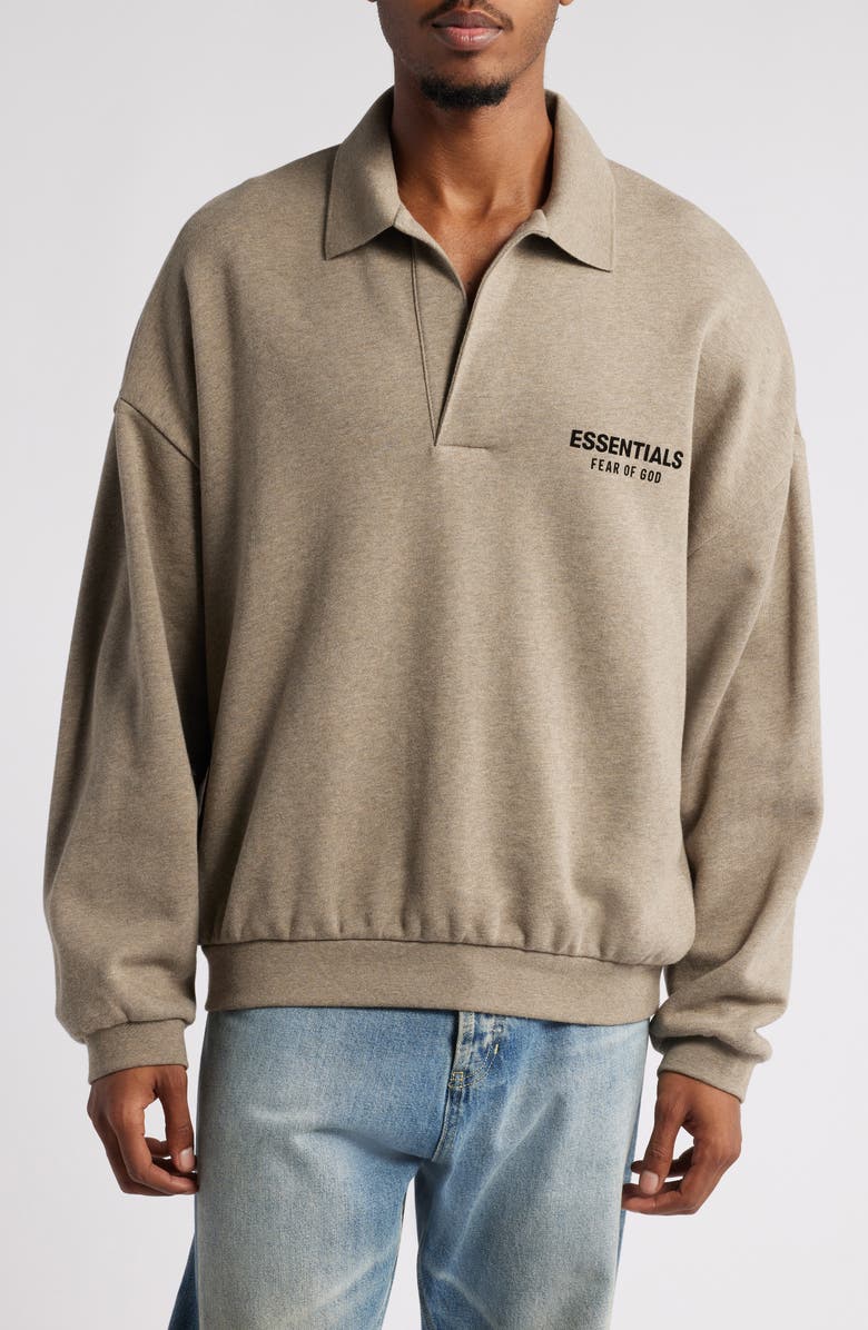Fear of God Essentials Johnny Collar Fleece Sweatshirt, Main, color,