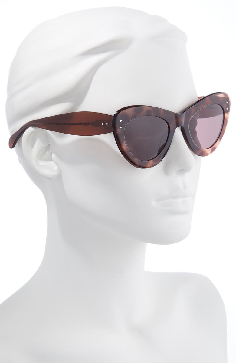 Alaïa 52mm Cat Eye Sunglasses, Alternate, color,