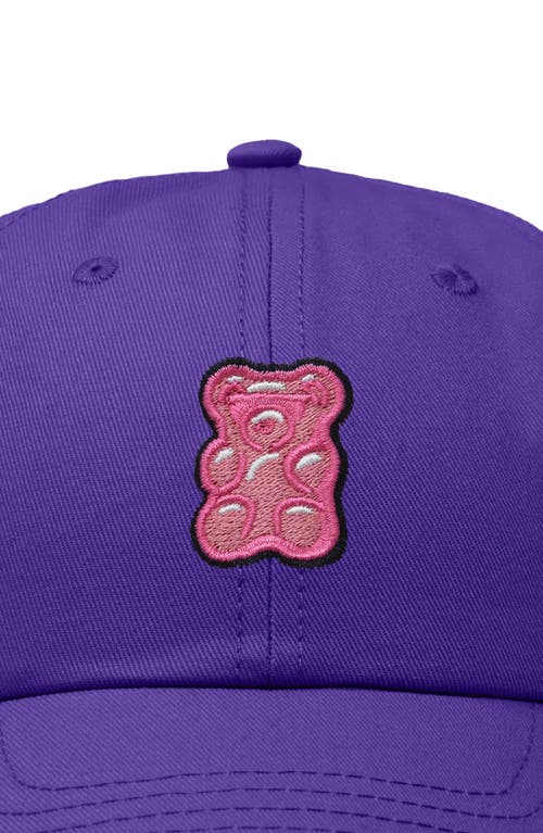 Dalix Pink Gummy Embroidered Casual Cap In Purple