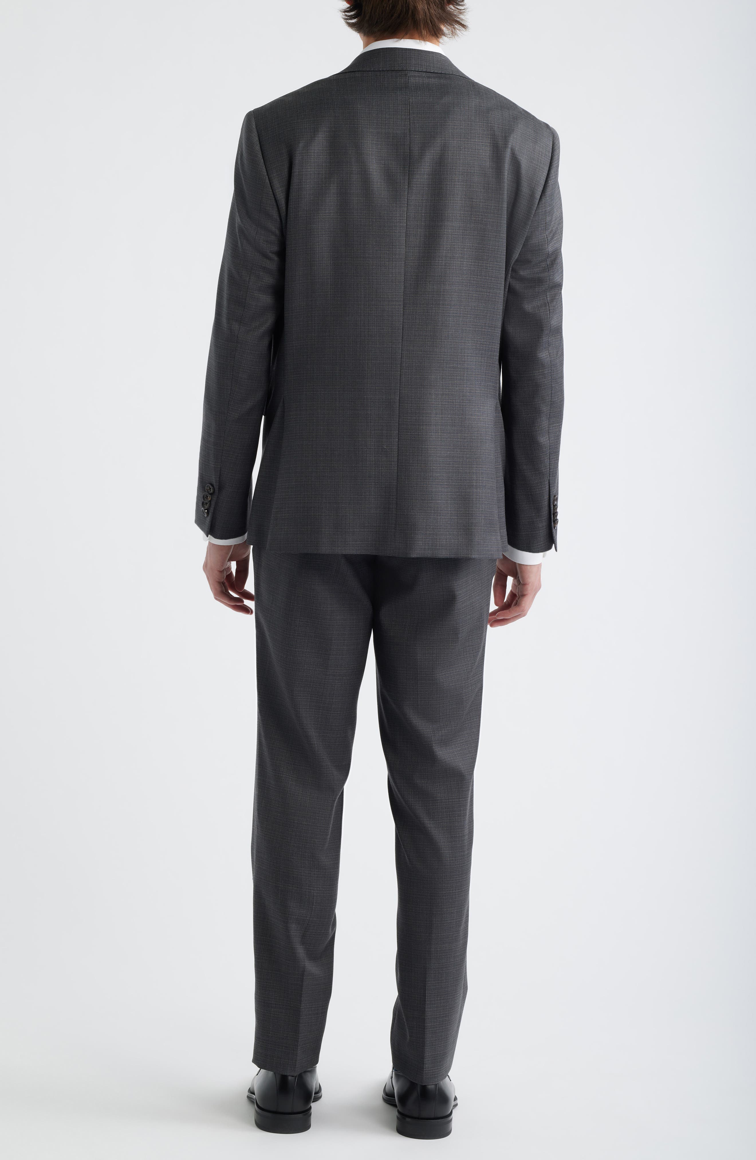 Jack Victor Esprit Contemporary Fit Charcoal Grey Slub Super 120s