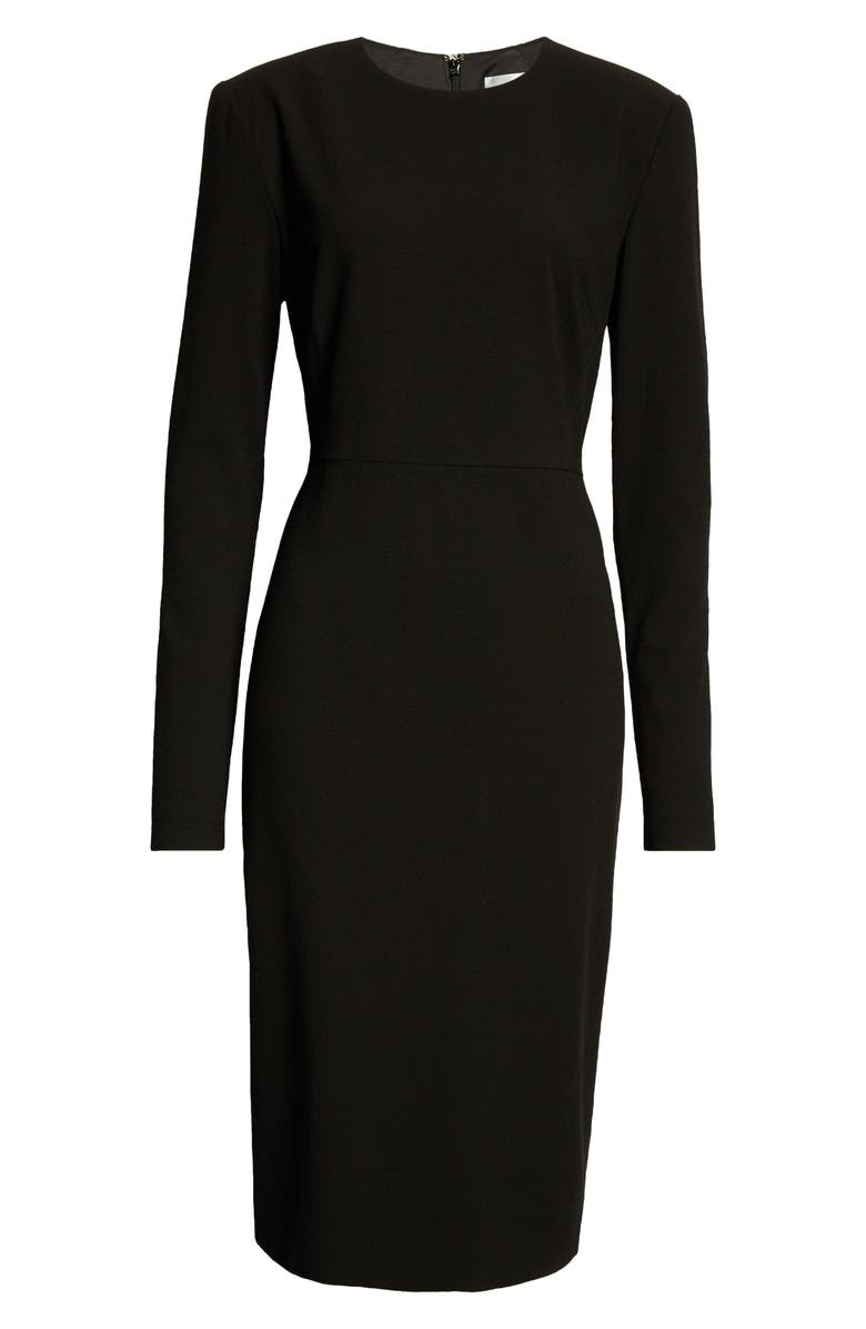 Victoria Beckham Fitted Long Sleeve Stretch Wool Blend Dress, Alternate, color, 