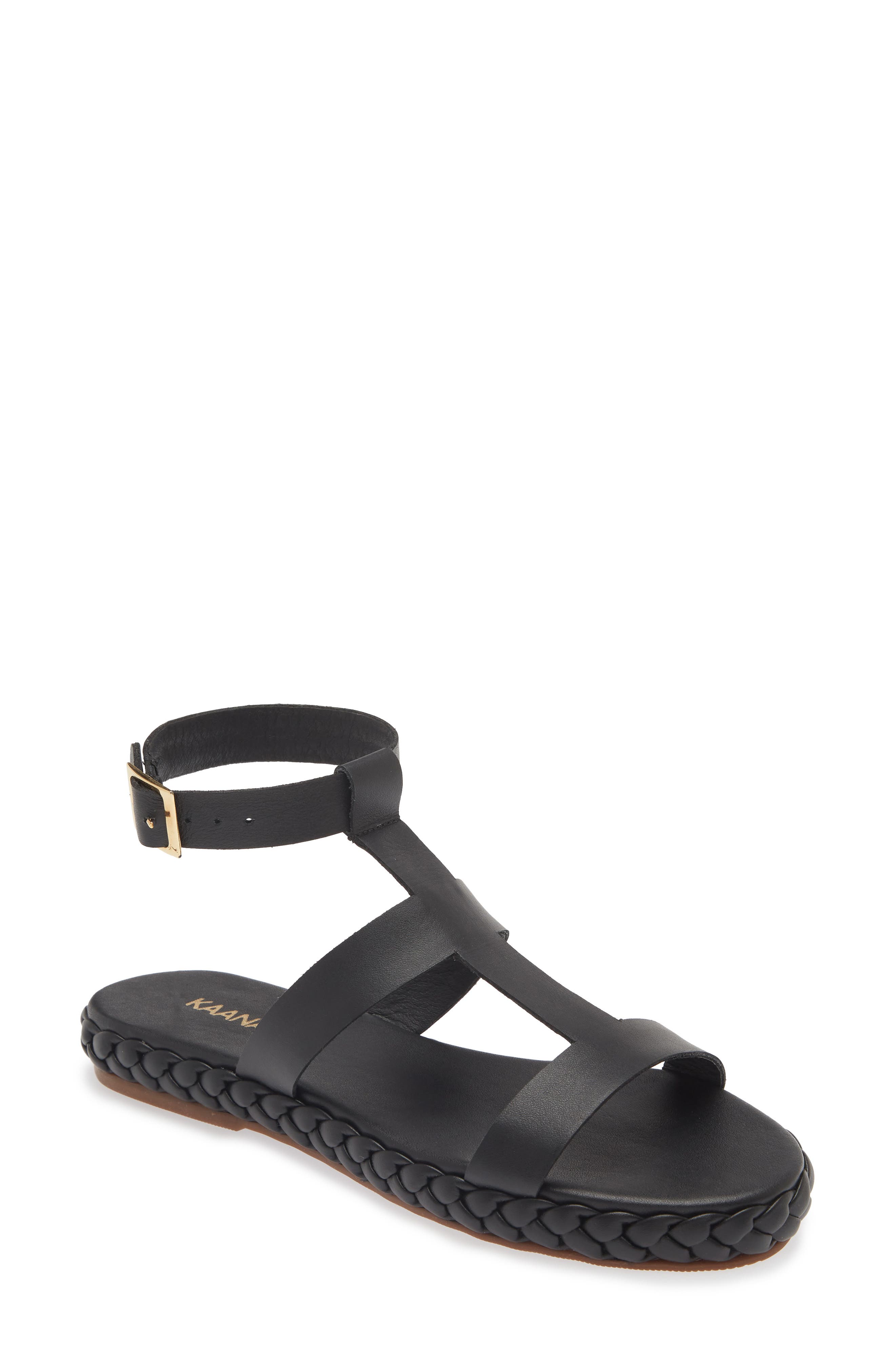 Kaanas Cedros Braid Detail Ankle Strap Sandal, Main, color, 