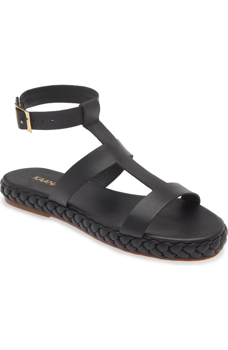 Kaanas Cedros Braid Detail Ankle Strap Sandal, Main, color,