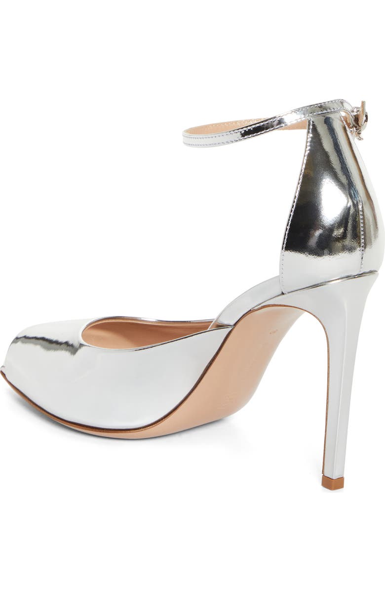Gianvito Rossi Metallic Peep Toe Pump, Alternate, color,
