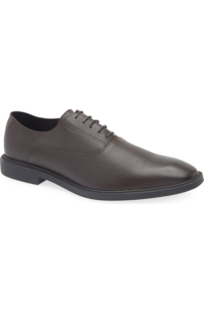 BOSS Gryff Leather Oxford, Main, color, Dark Brown