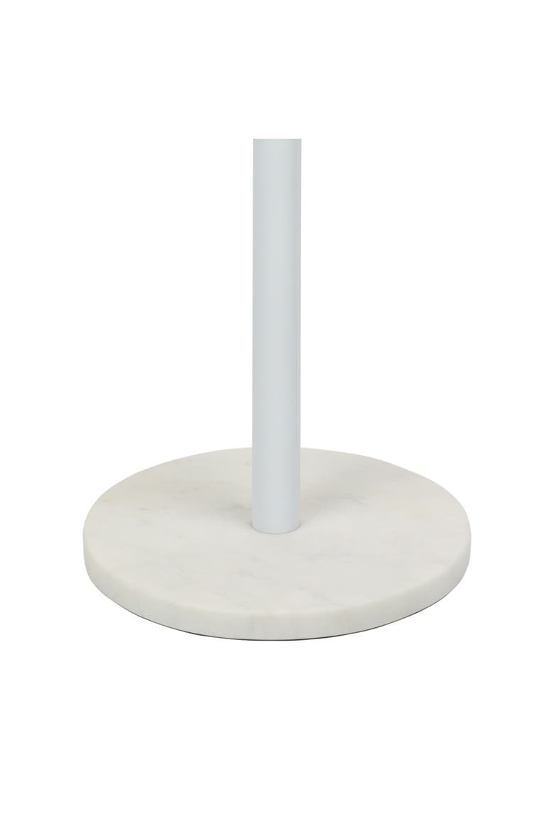 Cogsen Contemporary Natural Marble/Metal Pedestal Drink Table, Alternate, color, White